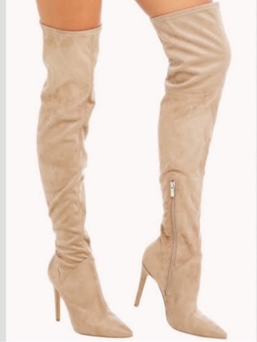 Kendall & Kylie Beige Over-the-Knee Pointed Stiletto 👢 RT